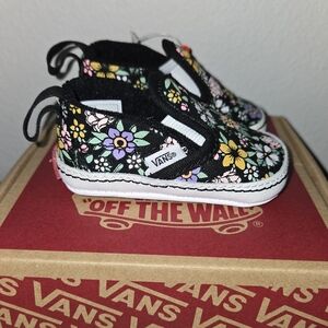 Vans Baby Girl Slip On V Crib Fun Floral Size 1.0
